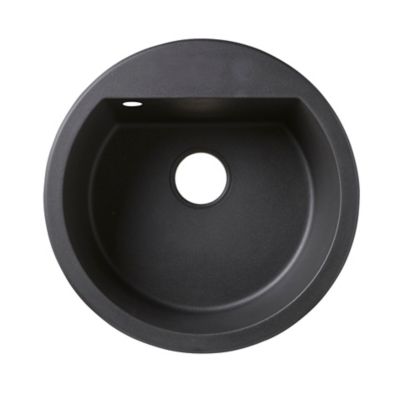 Évier à encastrer en granit noir 1 bac, L.62 x P.50 cm, Cooke & Lewis Drexler