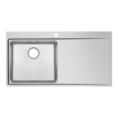 Évier à encastrer en inox 1 bac avec égouttoir l.52 x L.100 cm, GoodHome Varenna