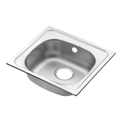 Évier à encastrer en inox 1 bac, L.46,5 x P.43,5 cm, GoodHome Bundt