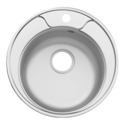 Évier à encastrer en inox 1 bac rond, Ø49 cm, Quimby