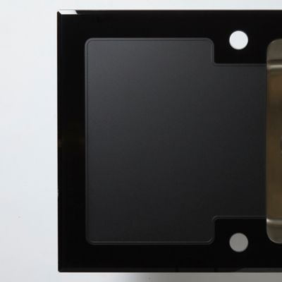 Évier à encastrer en inox et verre trempé noir 1 bac avec égouttoir, L.86 x P.51 cm, Cooke & Lewis Christianna