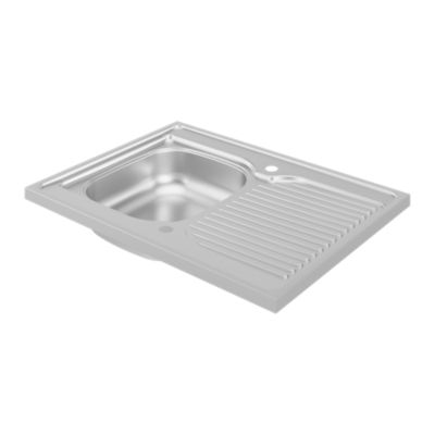 Évier à poser en inox 1 bac avec égouttoir L.80 x P.60 cm, Mayr
