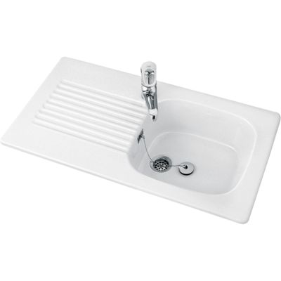 Evier avec 1 bac VILLEROY ET BOCH Tudor blanc 92 x 51 cm