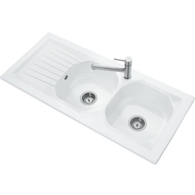 Evier céramique à encastrer 2 bacs 113x51cm VILLEROY ET BOCH Nestor plus