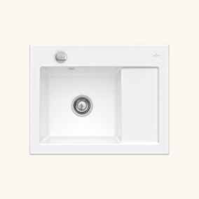 Evier céramique Snow White Villeroy & Boch SUBWAY COMPACT 1 bac égouttoir droite