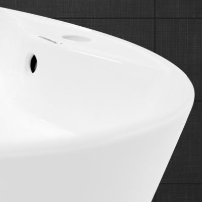 Evier ceramique vasque rond a poser moderne lave-mains salle de bain 455 mm