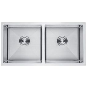 Evier cuisine 2 bacs inox LOMAZOO Phantom 875x450 mm