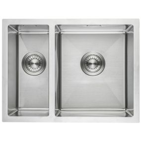 Evier cuisine 2 bacs inox LOMAZOO Proxima 595x450 mm