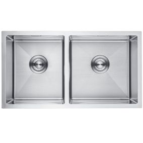 Evier cuisine 2 bacs inox LOMAZOO Windsor 815x450 mm