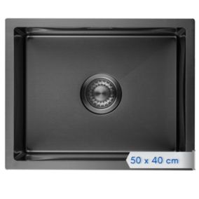 Evier cuisine Inox LOMAZOO Onyx 50 cm Anthracite