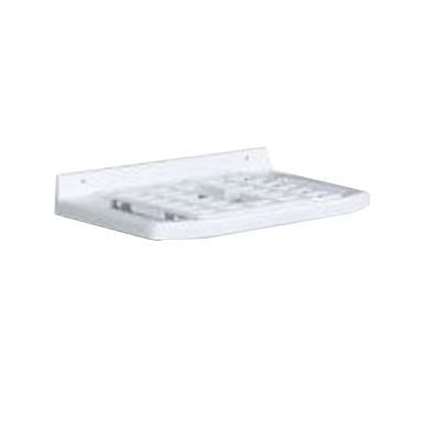 Évier de buanderie à suspendre avec grille en acrylique coloris blanc moucheté, L.65 cm