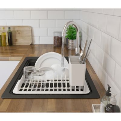 Évier de cuisine en granit noir 1 bac à encastrer GoodHome Romesco + égouttoir