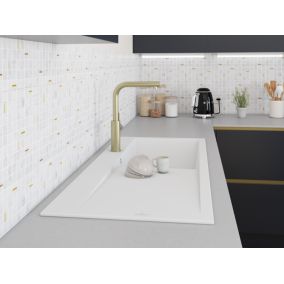 Évier en céramique 1 cuve à droite à encastrer Villeroy & Boch Subway Style blanc mat