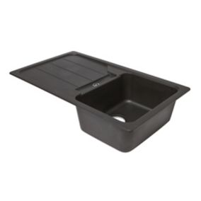 KILSVIKEN Évier intégré, 1 bac, noir/composite de quartz, 47 cm - IKEA
