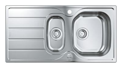 Évier en inox satiné 1,5 bacs à encastrer Grohe K200