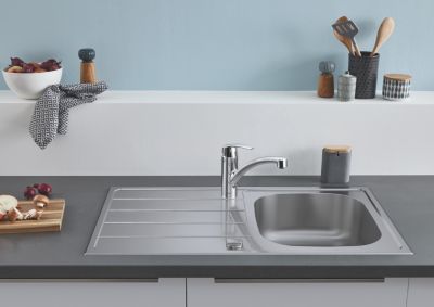 Évier en inox satiné 1 bac à encastrer Grohe K200