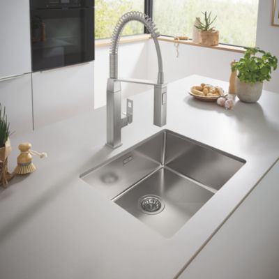 Evier à encastrer 1 bac GROHE K700U acier inoxydable Quickfix