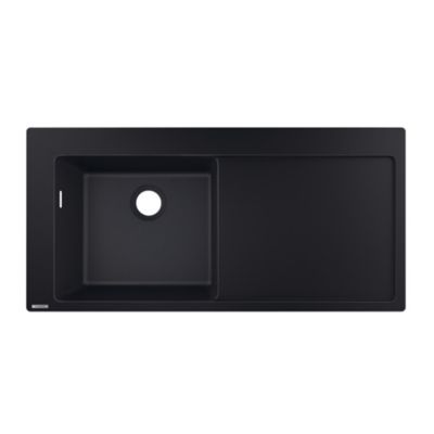 Evier à encastrer 1 bac HANSGROHE S51 450 égouttoir à droite sans vidage noir graphite