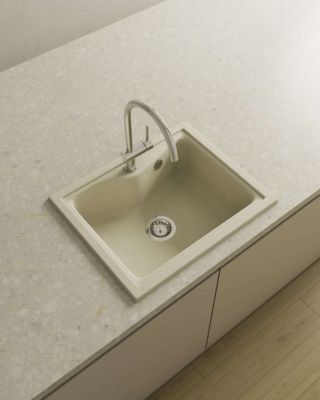 Evier à encastrer POALGI - City 330 - Granit - Beige Pumice - 62 cm - 1 bac