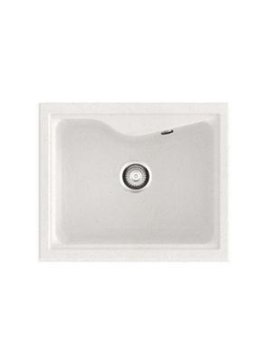 Evier à encastrer POALGI - City 330 - Granit - Blanc Snow - 62 cm - 1 bac