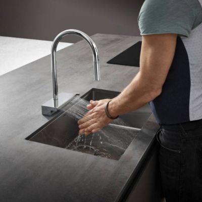 Evier à encastrer sous plan 1 bac HANSGROHE S71 660 sans vidage inox