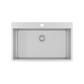 Evier inox lisse Helika LUNY 1 bac 790x505 mm