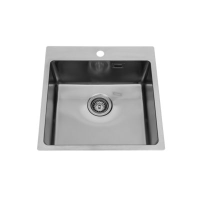 Evier inox lisse KEZIA 1 bac sans égouttoir