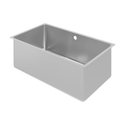 Évier sous plan en acier inoxydable 1 bac XL, L.75 x P.44 cm, GoodHome Villach