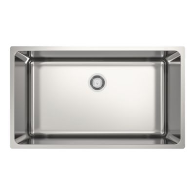 Évier sous plan en acier inoxydable 1 bac XL, L.75 x P.44 cm, GoodHome Villach