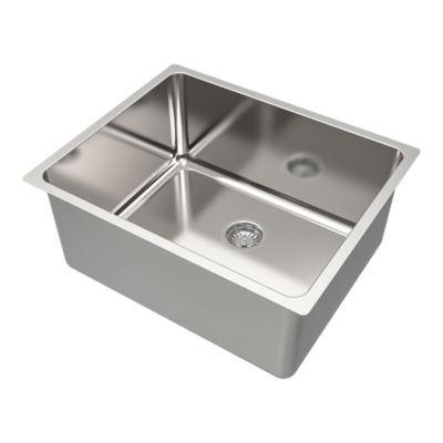 Évier sous plan en acier inoxydable 1 bac XS, L.54 x P.44 cm, GoodHome Villach