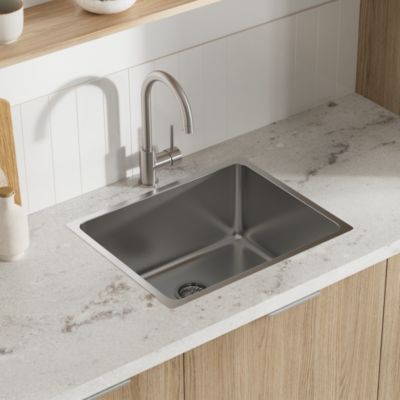 Évier sous plan en acier inoxydable 1 bac XS, L.54 x P.44 cm, GoodHome Villach