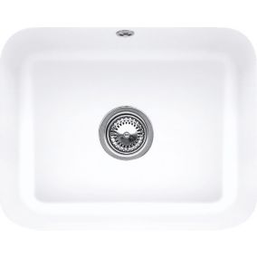 Évier sous-plan en céramique 1 cuve à encastrer Villeroy & Boch Cisterna blanc mat