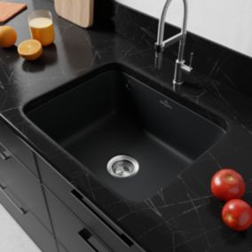 Évier sous-plan en céramique 1 cuve à encastrer Villeroy & Boch Subway anthracite mat