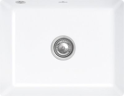 Évier sous plan en céramique blanc brillant 1 bac, L.54,5 x P.44 cm, Villeroy & Boch Subway
