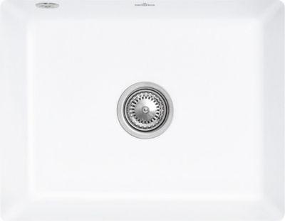 Évier sous plan en céramique blanc mat 1 bac, L.54,5 x P.44 cm, Villeroy & Boch Subway