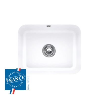 Évier sous plan en céramique blanc mat 1 bac, L.55 x P.44 cm, Villeroy & Boch Cisterna