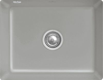 Évier sous plan en céramique gris 1 bac, L.54,5 x P.44 cm, Villeroy & Boch Subway