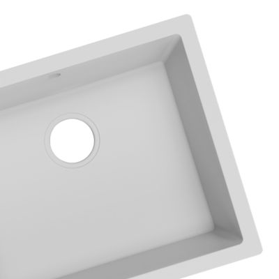 Évier sous plan en composite de quartz blanc mat 1 bac, L.55 x P.46 cm, GoodHome Sorrel