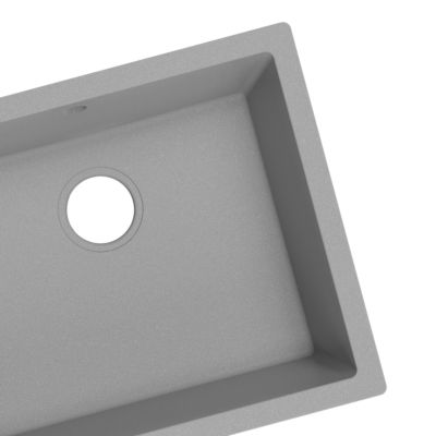 Évier sous plan en composite de quartz gris mat 1 bac, L.55 x P.46 cm, GoodHome Sorrel