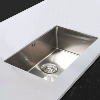 Évier sous plan en inox 1 bac grande cuve, L.76 x P.45 cm, Essebagno Luisa