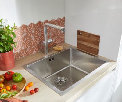 Évier sous plan en inox 1 bac, L.55 x P.45 cm, Essebagno Luisa