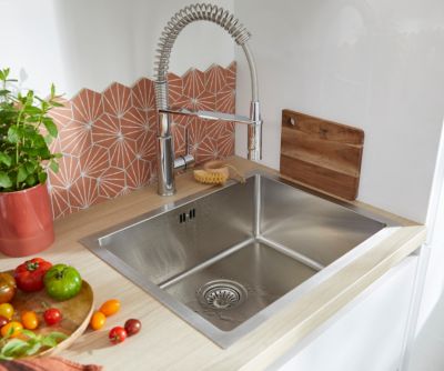 Évier sous plan en inox 1 bac, L.55 x P.45 cm, Essebagno Luisa