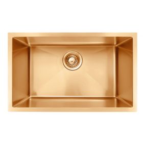 Évier sous-plan en inox finition cuivre 1 bac à encastrer Essebagno 76