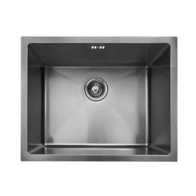Évier sous-plan en inox finition gun métal 1 bac à encastrer Essebagno Luisa 55