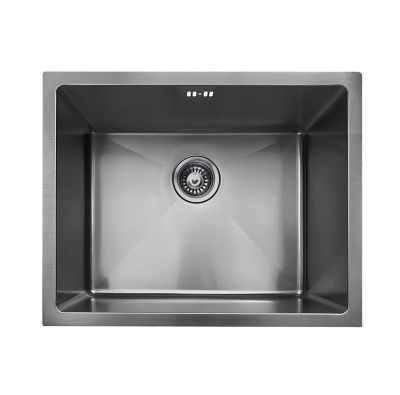 Évier sous plan en inox finition gun métal 1 bac, L.55 x P.45 cm, Essebagno Luisa