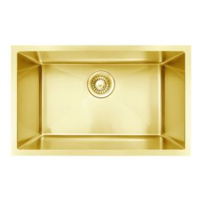 Évier sous-plan en inox finition or 1 bac à encastrer Essebagno 76