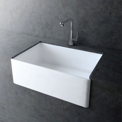 Evier timbre d'office 66cm en céramique blanc