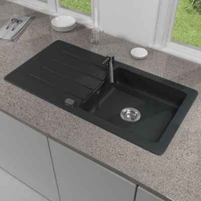 Evier VILLEROY ET BOCH Architectura 60 Pure Black avec vidage automatique