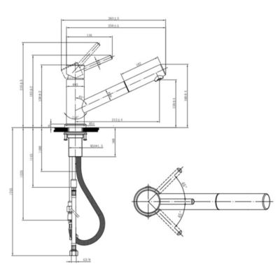 Evier VILLEROY ET BOCH Architectura 60 vidage auto + Robinet de cuisine Como Shower Acier Massif