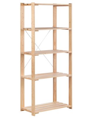 Evolution 5 étagères en bois massif, 76,5x38,5x174,5cm, Pin massif